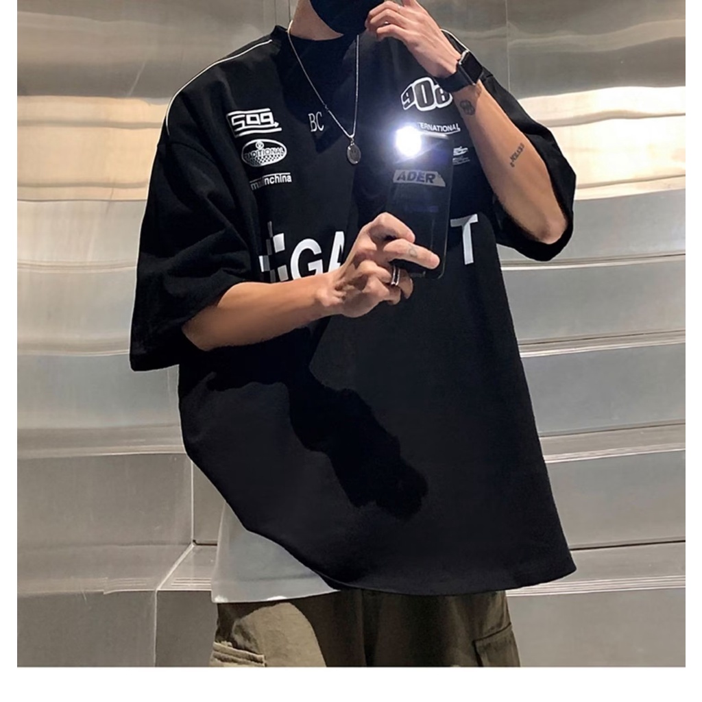 Áo Thun Tay Ngắn Dáng Rộng Thời Trang Mùa Hè 2023 Phong Cách Đường Phố Mỹ Cho Nam