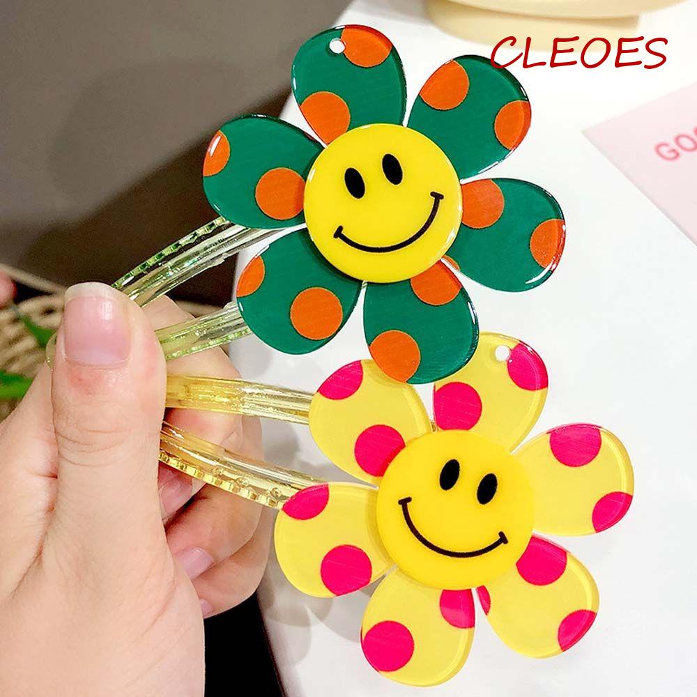 Kẹp Tóc Hình Hoa Hướng Dương Mặt Cười Màu Sắc Ngọt Ngào Dễ Thương Phong Cách Hàn Quốc Cho Nữ