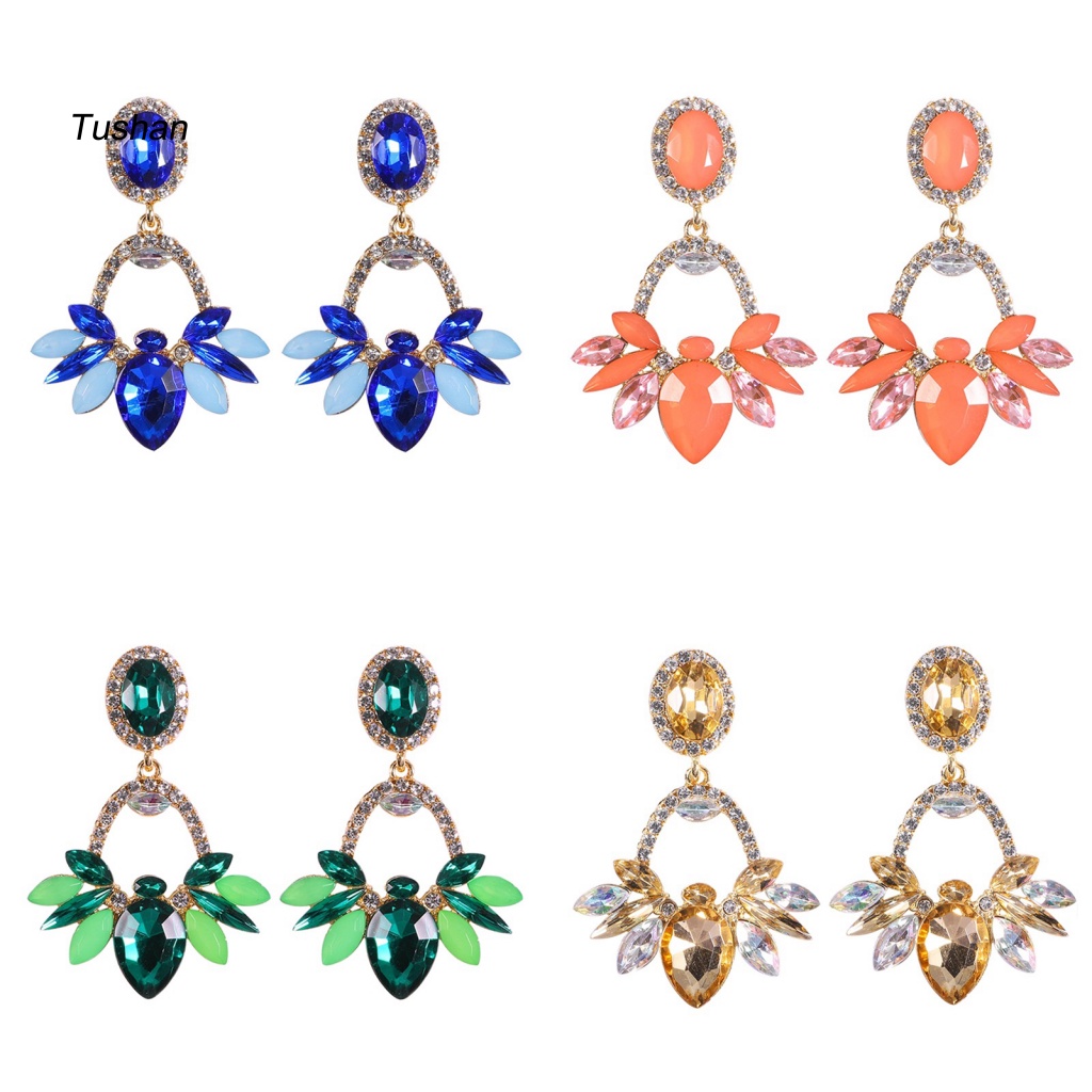 1 Đôi Bông Tai Hình Chiếc Lá Đính Kim Tuyến Lấp Lánh Chống Dị Ứng