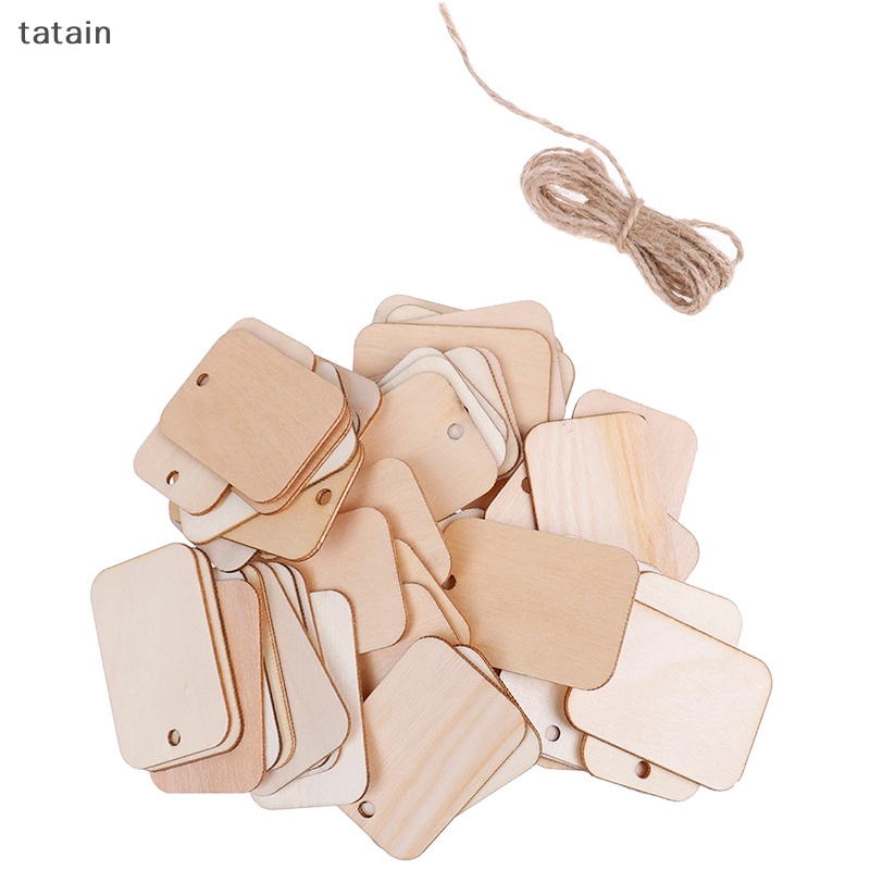 Set 50 Thẻ Gỗ Khắc Chữ Dùng Để Trang Trí DIY