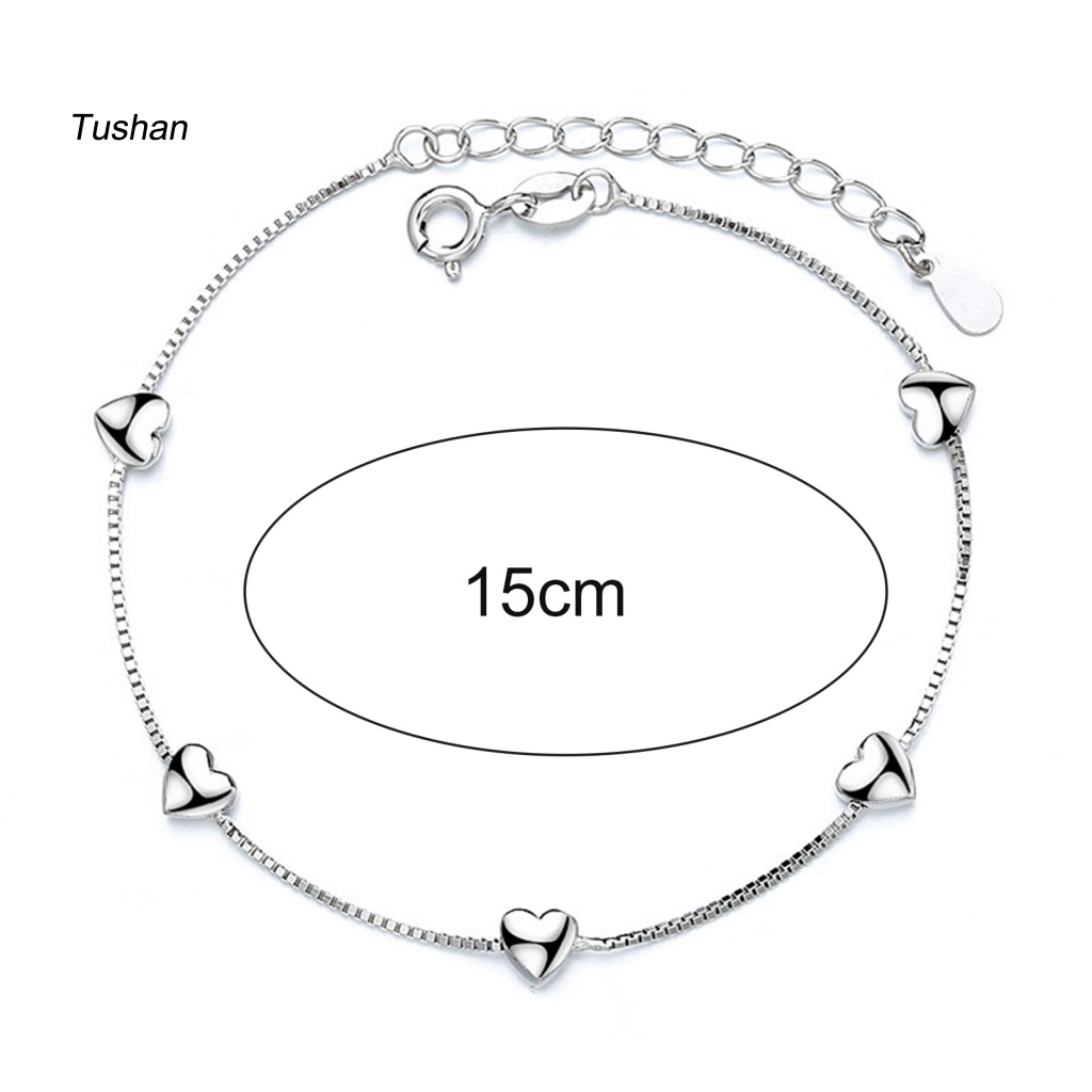 [Ts] Vòng Tay Chuỗi Hạt Hình Trái Tim Màu Sáng Thanh Lịch Có Thể Điều Chỉnh Phù Hợp Làm Quà Cho Bạn Gái / Bạn