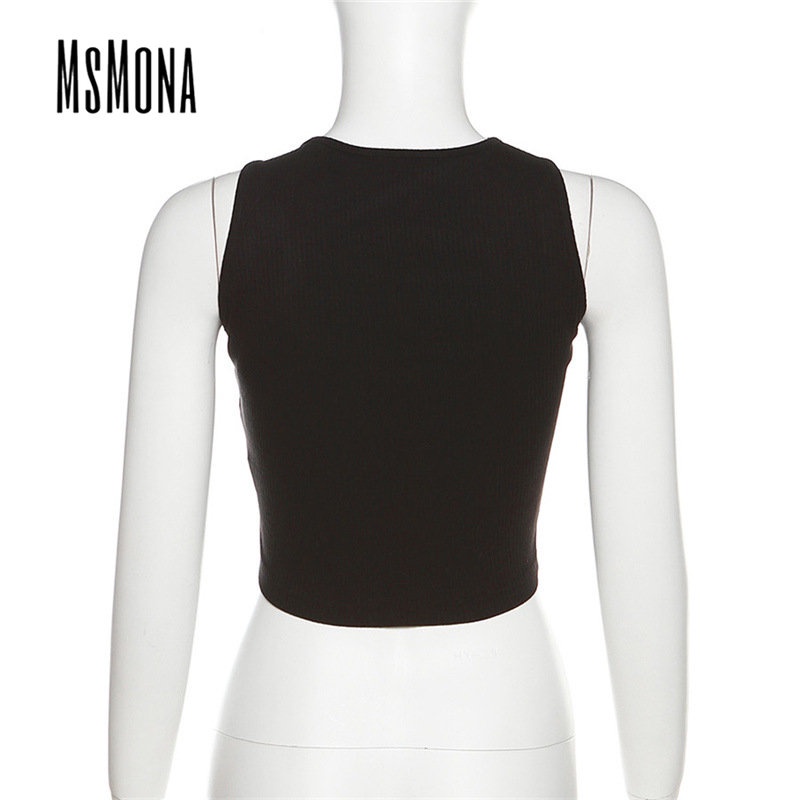 Áo Tank Top Sát Nách Cổ Tròn Màu Trơn In Chữ Thời Trang 2023 Quyến Rũ Cho Nữ