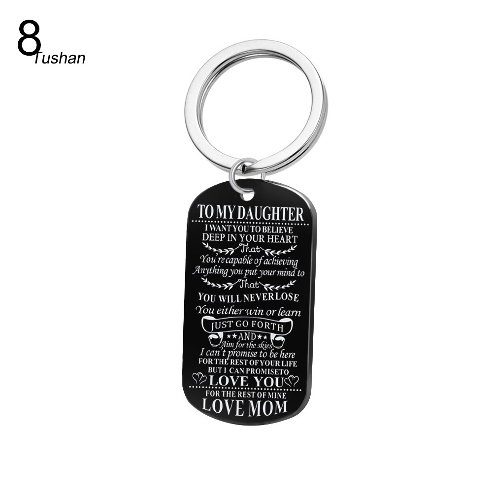 Vòng cổ Mặt Thẻ Khắc Chữ To My Daughter Dad Thời Trang Unisex