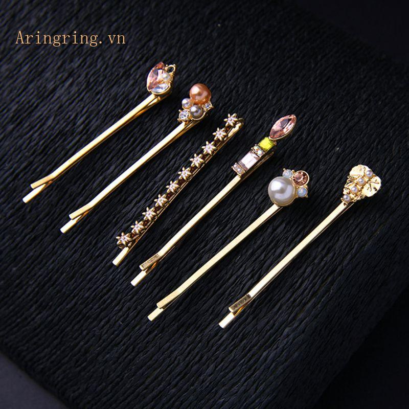 Set 6 Kẹp Tóc Đính Ngọc Trai Giả Thời Trang