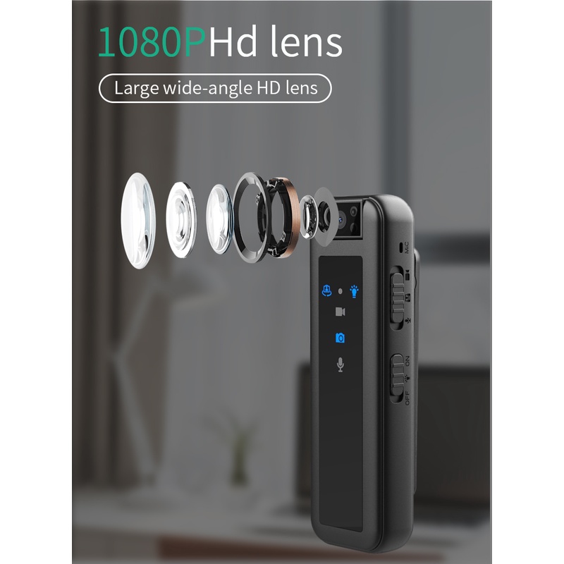 Máy Quay Hồng Ngoại mini hd 1080p Xoay 180 Độ Có Kẹp Gắn Lưng Cảnh Sát / Tầm Nhìn Ban Đêm