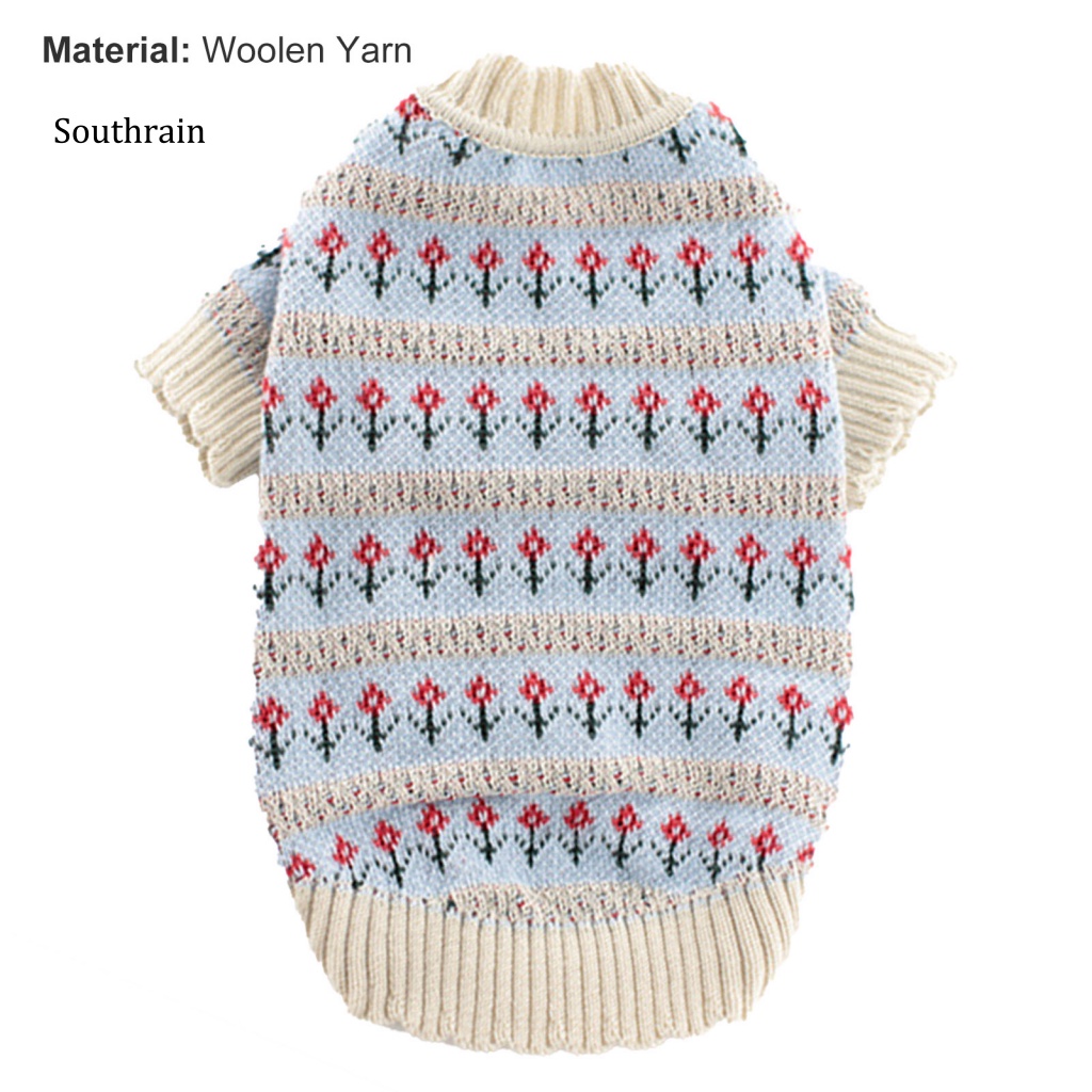 Áo Cardigan Len Tay Ngắn In Hoa Thân Thiện Với Da Cho Thú Cưng