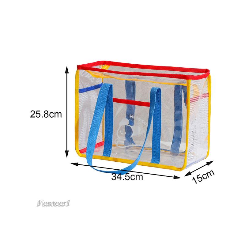 1 [Fenteer1] Túi Tote Trong Suốt Có Tay Cầm Dành Cho Đi Tắm Đường Phố / Đi Bộ Đườ