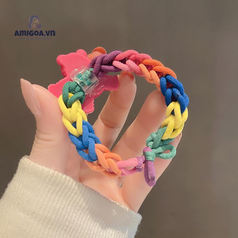 ✨✨Vòng Tay Dây Bện Diy Mặt Hình Gấu Dâu Tây Dễ Thương Đa Năng Thời Trang Cho Cặp Đôi