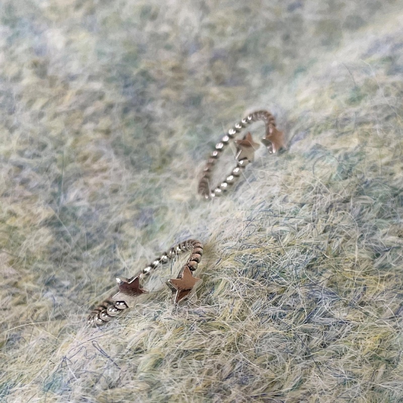 Nhẫn Mạ Vàng / Bạc 2K Hình Ngôi Sao Có Thể Điều Chỉnh Kích Thước