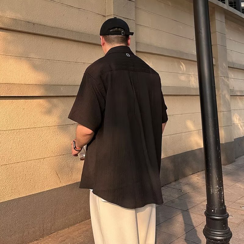 Áo Sơ Mi Tay Lỡ Thiết Kế Mới Thời Trang Mùa Hè Theo Phong Cách Hàn Quốc Cho Nam