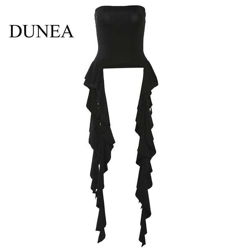 DUNEA Áo Croptop Trễ Vai Thiết Kế Hợp Thời Trang Cho Nữ