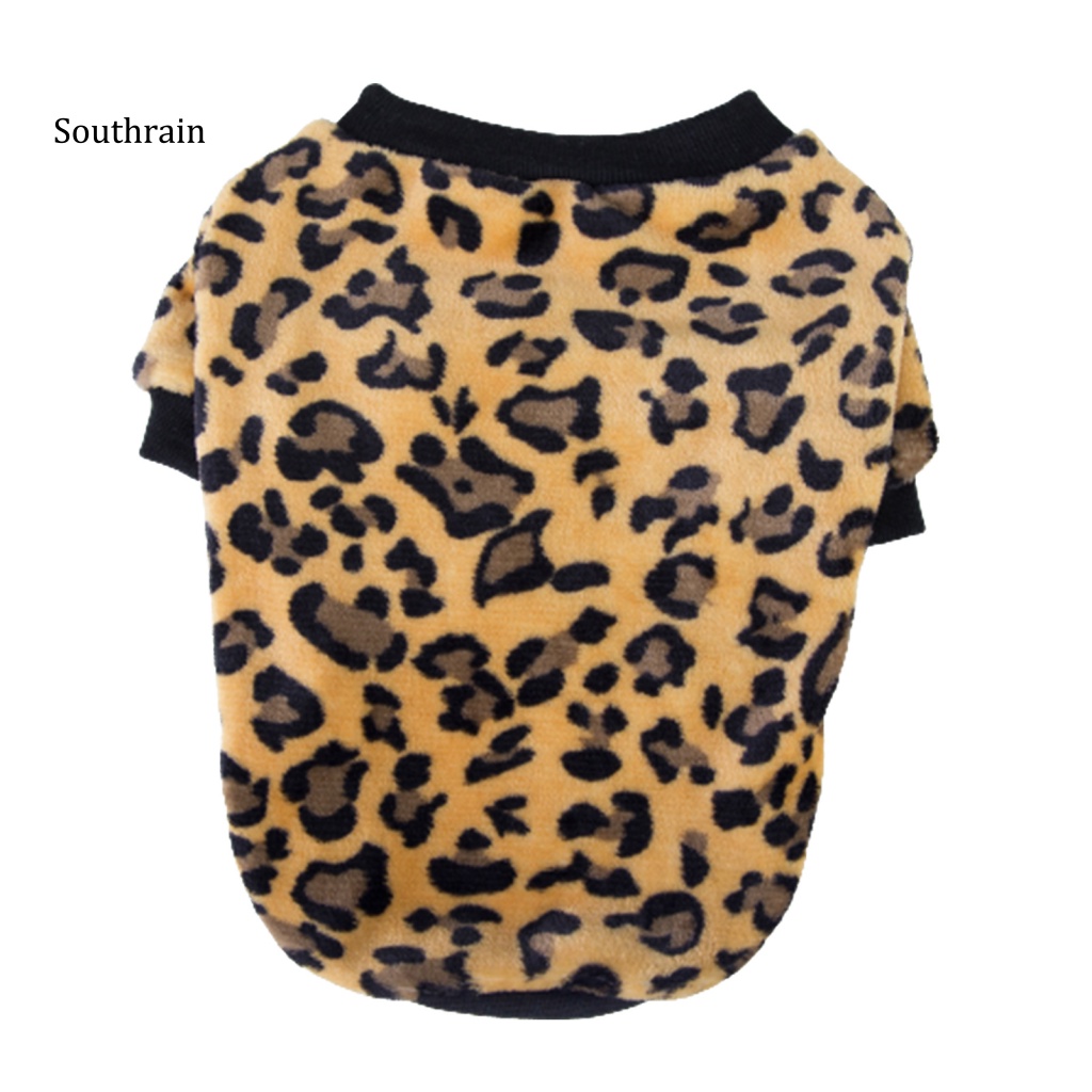 Áo Sweater Giữ Ấm Co Giãn Tốt In Họa Tiết Da Báo Cho Cún Cưng