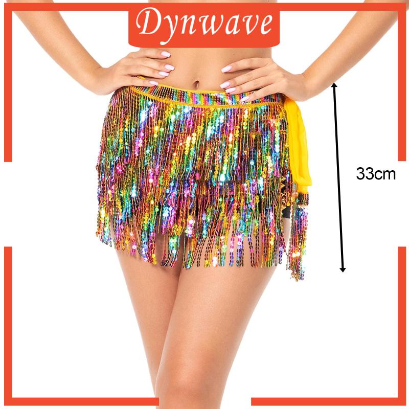 Chân Váy Tua Rua Đính Kim Sa Lấp Lánh Dành Cho Nữ Nhảy Múa