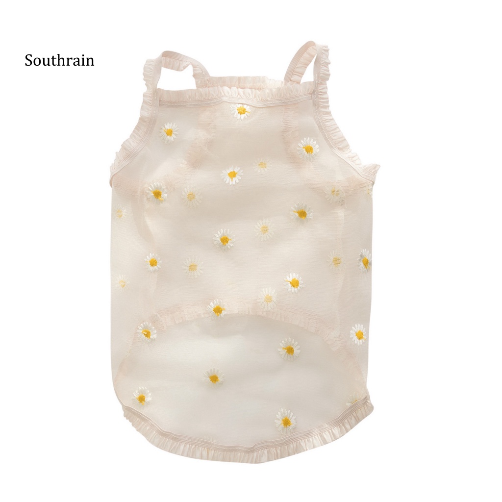 Đầm Không Tay Phối Lưới Siêu Mỏng Thoáng Khí Thời Trang Mùa Hè Cho Cún Cưng