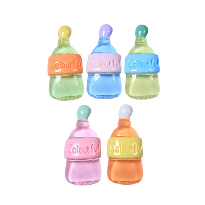 Set 10 Phụ Kiện Kẹp Tóc / Điện Thoại Hình Bình Nước Hoạt Hình Bằng Nhựa Resin DIY