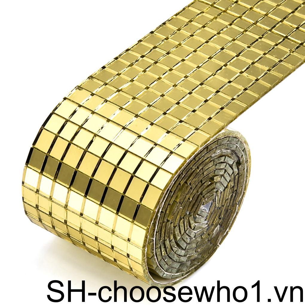 Cuộn 1464 Miếng Dán Trang Trí Tường Tráng Gương Hình Vuông DIY