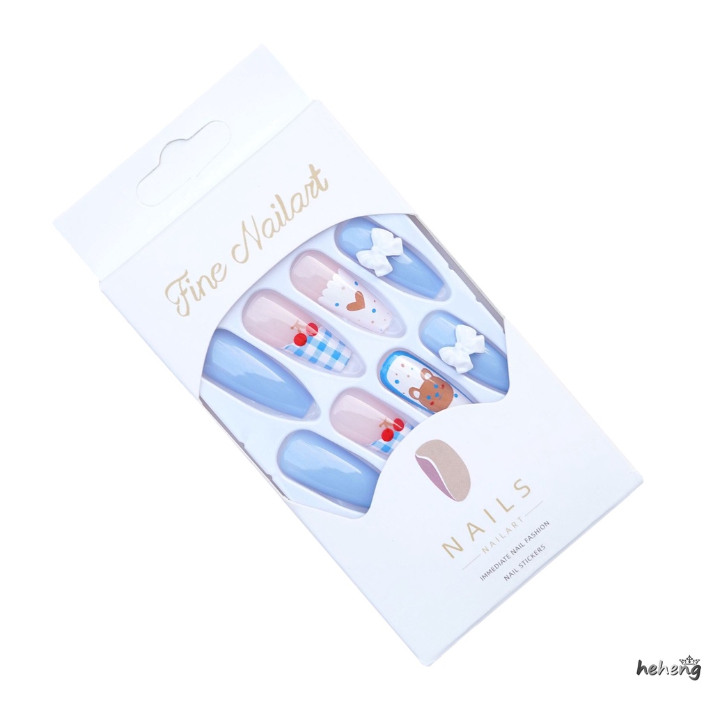 Móng Tay Giả Hình Gấu Và Nơ Dễ Thương