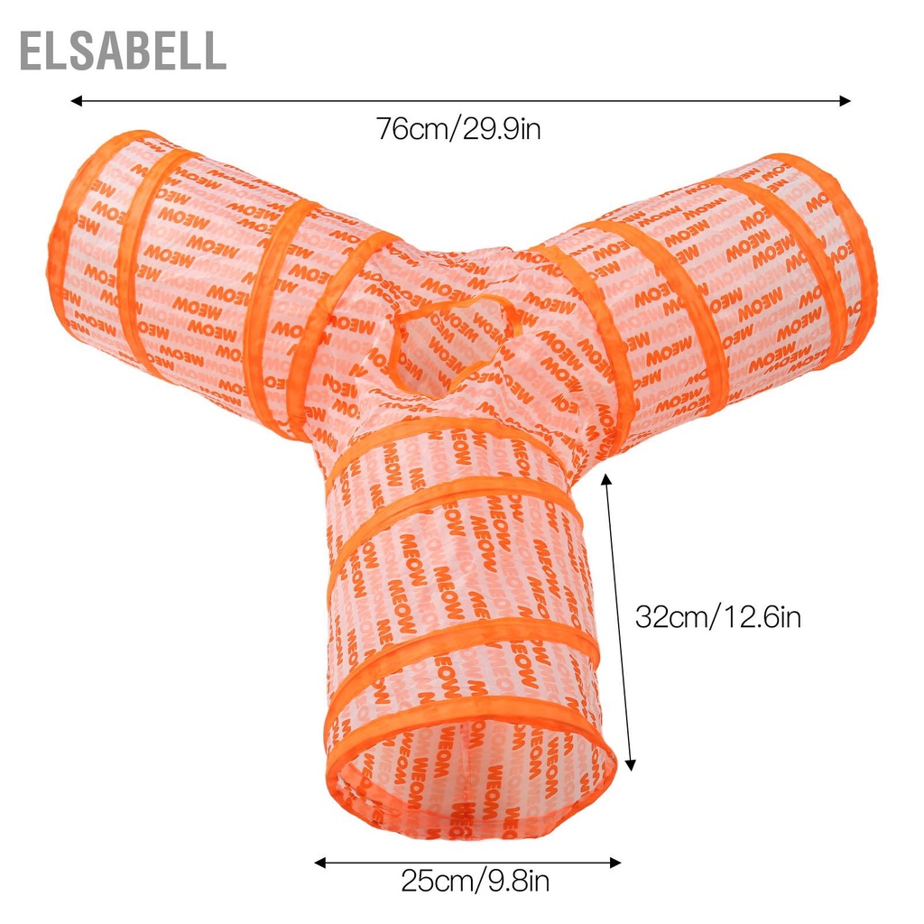 Elsabell 3 Mèo Đường Hầm Ống Hình Chữ Y Thu Gọn Tương Tác Bảng Cái In Thú Cưng Đồ Chơi Có Lỗ Nhìn Trong Nhà Ngoài Trời