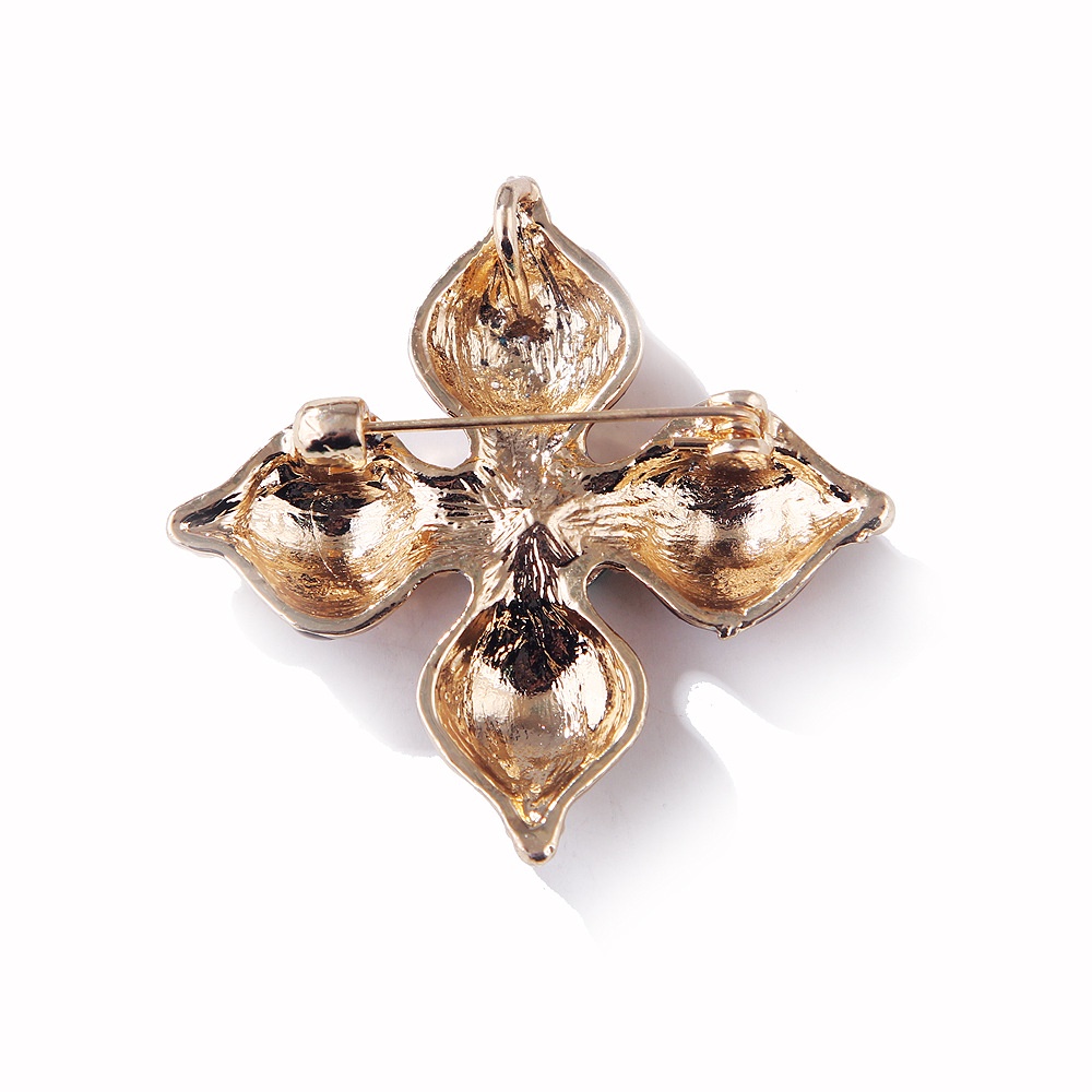 Ghim Cài Áo Hình Chữ Thập Đính Pha Lê Xanh Lá Phong Cách Baroque Thời Trang Cao Cấp Cho Nữ