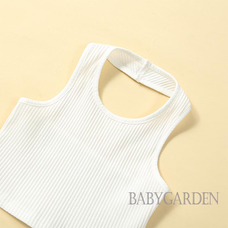 Set Đồ Mùa Hè 2 Món Gồm Áo Hai Dây Cổ Yếm + Quần Ngắn Denim Eo Thun Cho Bé Gái 3-8 Tuổi