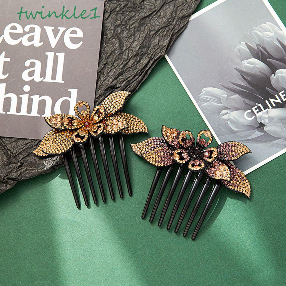 Lược Giá Đỡ Tạo Kiểu Tóc Đuôi Ngựa Cổ Điển Thanh Lịch Cho Nữ|Kẹp Tóc Đính Đá Lấp Lánh