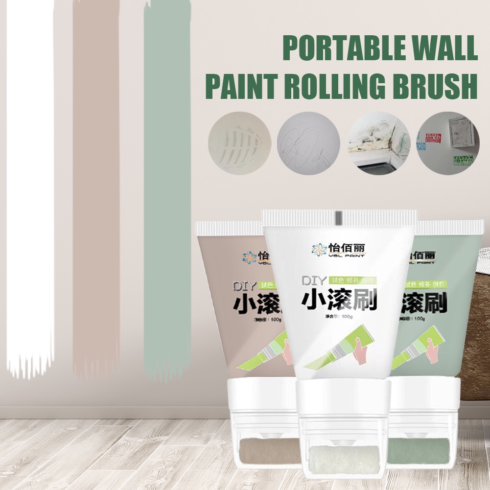 Mini Sửa Chữa Nhanh Tường Graffiti Con Lăn Bàn Chải Trắng Sơn Cao Su Nhà Tranh Tiếp Liệu Dụng Cụ 100G CUD01