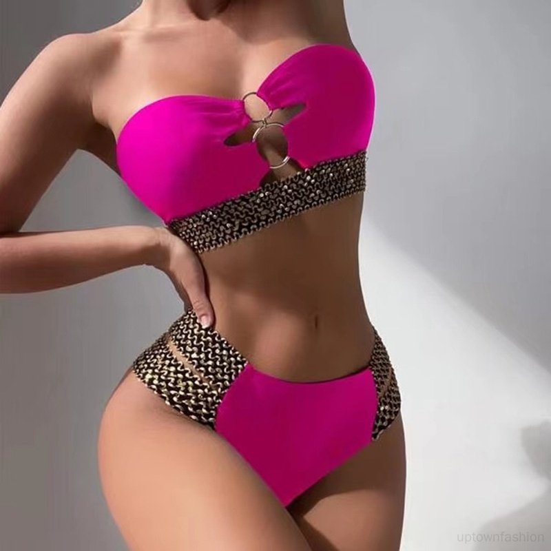 Bộ Đồ Bơi Bikini Hở Lưng In Họa Tiết Quyến Rũ Thoải Mái Cho Nữ