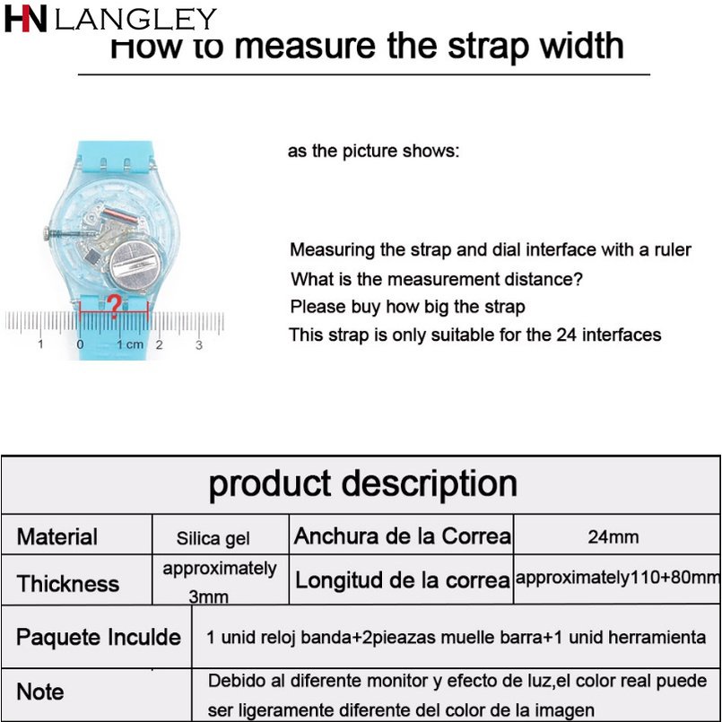 Dây Đeo Cao Su Silicone 24mm Cho Đồng Hồ SWATCH Touch SURB100 SURW102 SURB101