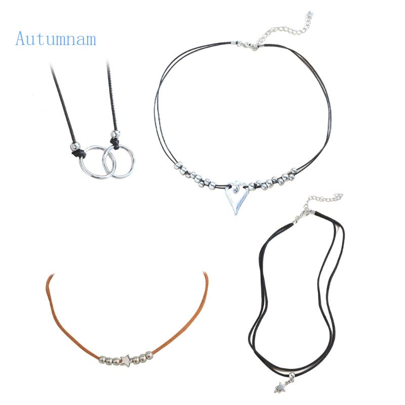 Vòng Cổ Choker Chất Liệu Da Màu Đen Họa Tiết Hình Học Phong Cách Gothic Punk