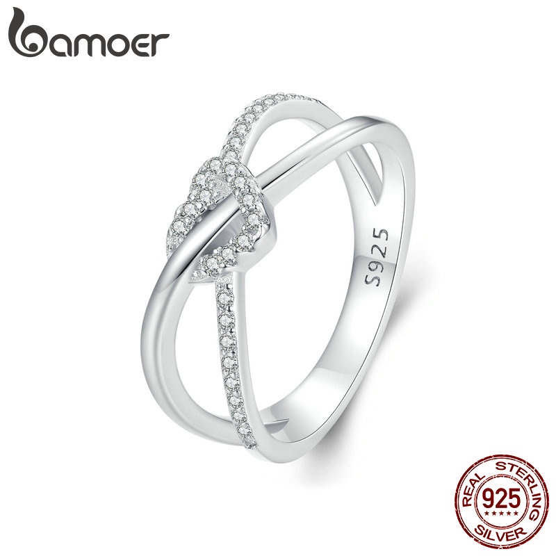 Nhẫn Bamoer bạc 925 HìNh TráI Tim Xinh XắN