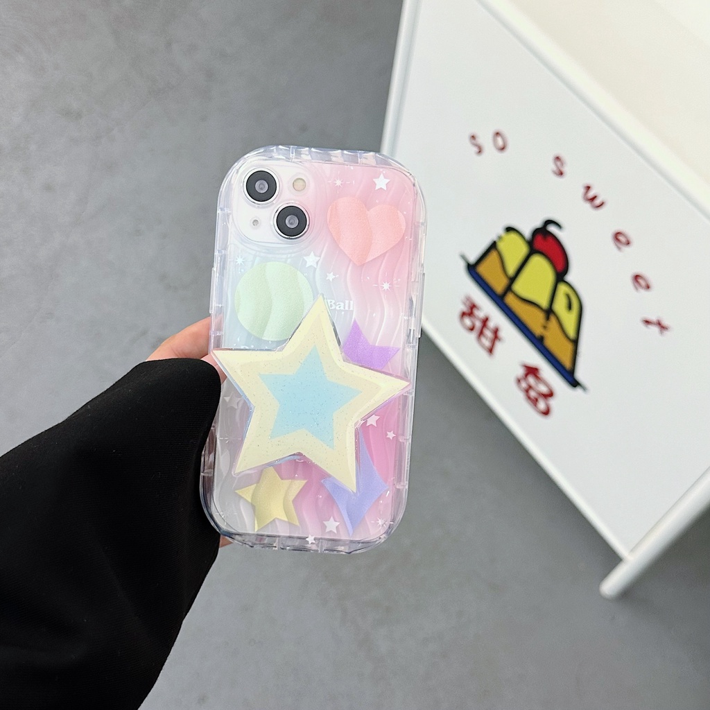 Ốp Điện Thoại TPU Silicon Mềm Trong Suốt Chống Sốc Phối Ngôi Sao Lấp Lánh Có Giá Đỡ Cho iPhone 13 12 11 Pro Max 14 Plus