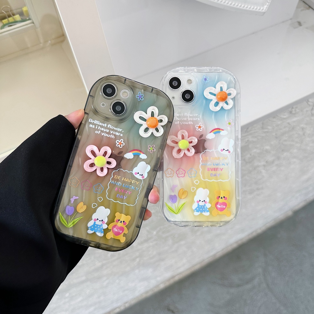 Ốp Điện Thoại TPU Dẻo Trong Suốt Họa Tiết Hoa Nhỏ Xinh Chống Sốc Cho iPhone 13 12 11 Pro Max 14 Plus