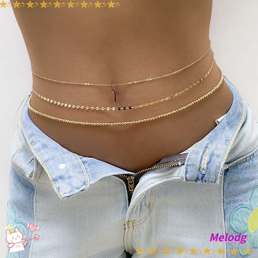 MELODG Dây Xích Đeo Hông Bằng Kim Loại Thời Trang Đi Biển Mùa Hè Cổ Điển