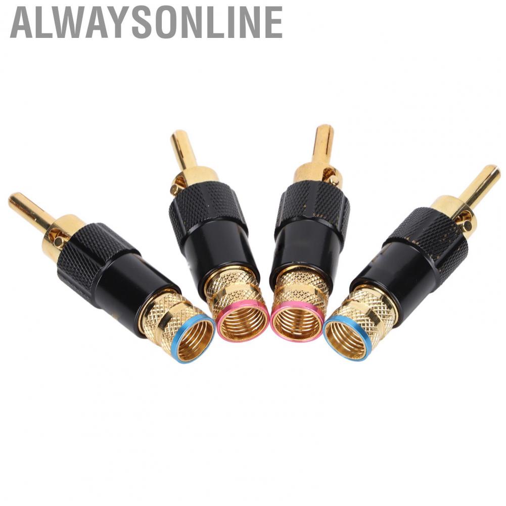 Alwaysonline Banana Plugs  24K Gold Plated Audio Plug for Speaker Wire and Video Receiver Systems