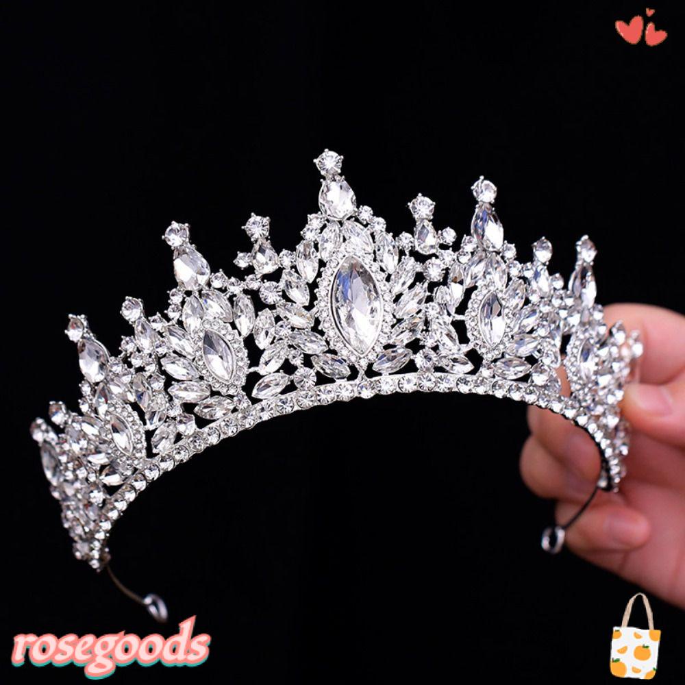 Hoa Hồng Lớn|Vương Miện Đám Cưới Hình Học Sang Trọng|Vương Miện Đội Đầu Kiểu Dáng Dễ Thương Xinh Xắn