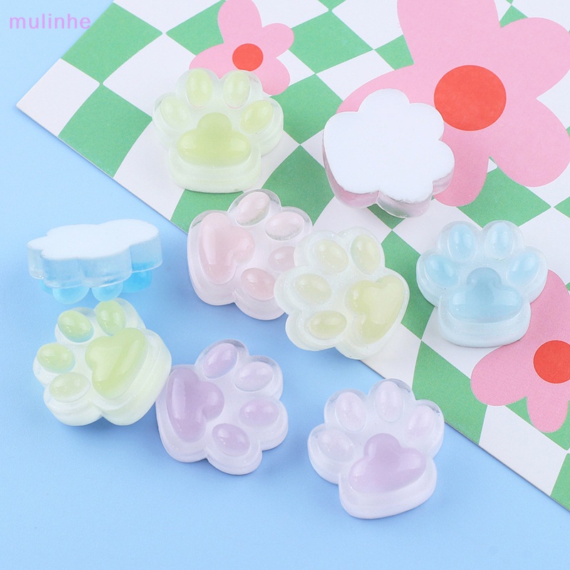 Set 2 Mặt Dây Chuyền Hình Móng Vuốt Mèo Bằng Resin Phát Quang Đáng Yêu