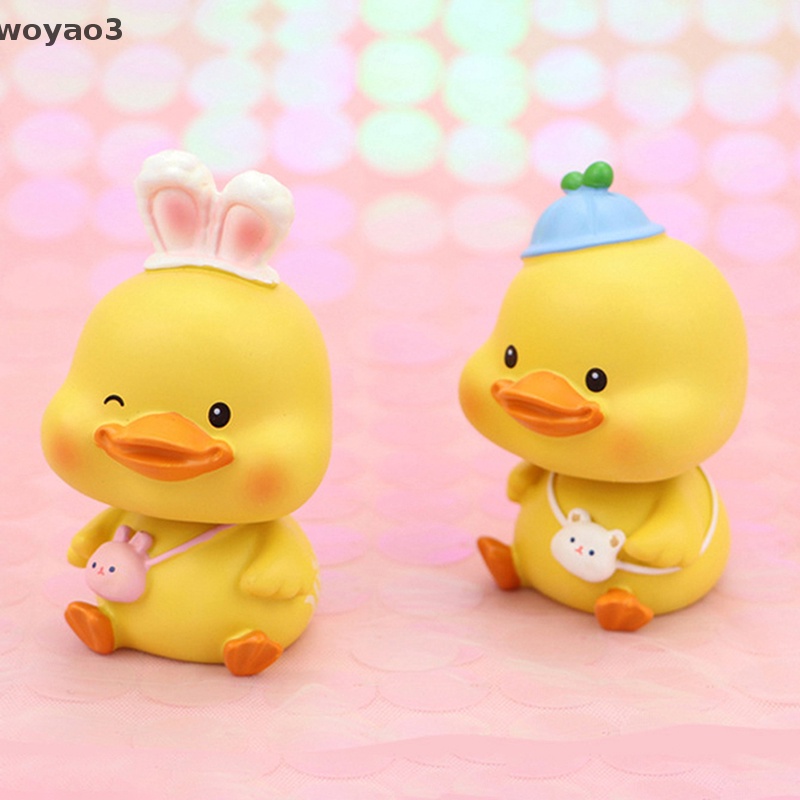 Búp Bê Hình Chú Vịt Lắc Đầu Bằng Nhựa Resin Dễ Thương Trang Trí Xe Hơi woyao3