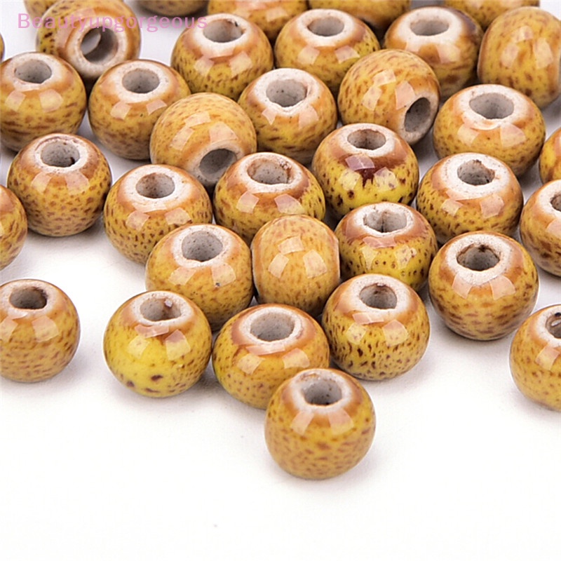 50 Hạt Xỏ Lỗ Bằng Sứ Hình Hoa 6mm Dùng Làm Trang Sức DIY