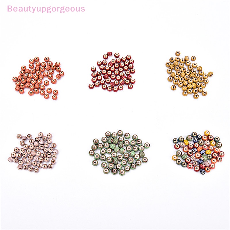 50 Hạt Xỏ Lỗ Bằng Sứ Hình Hoa 6mm Dùng Làm Trang Sức DIY