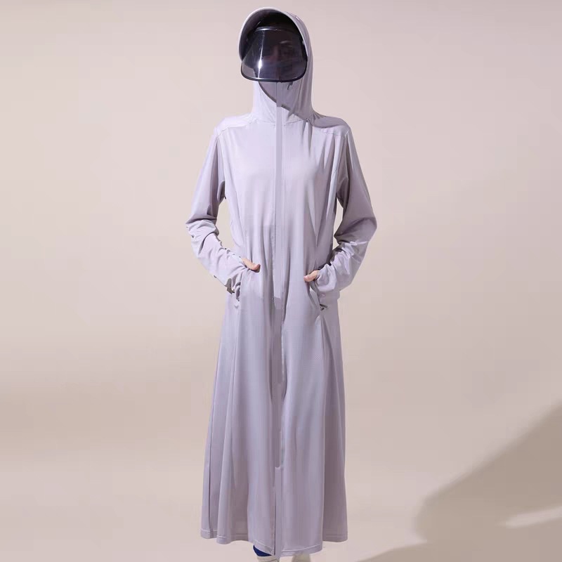 Áo Khoác Chống Nắng Tia UV Dáng Dài UPF 50 + Vải Lụa Lạnh Mỏng Thời Trang Mùa Hè Cho Nữ | BigBuy360 - bigbuy360.vn