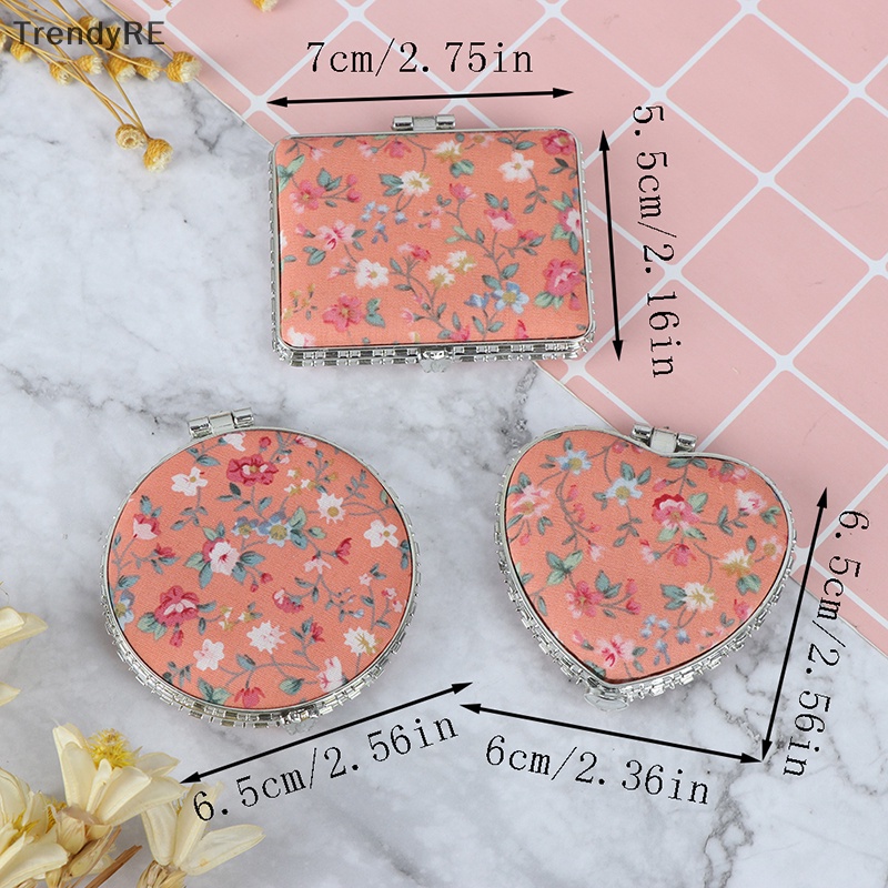 Gương Trang Điểm Hai Mặt Mini Dạng Gập Phong Cách Vintage Hợp Thời Trang