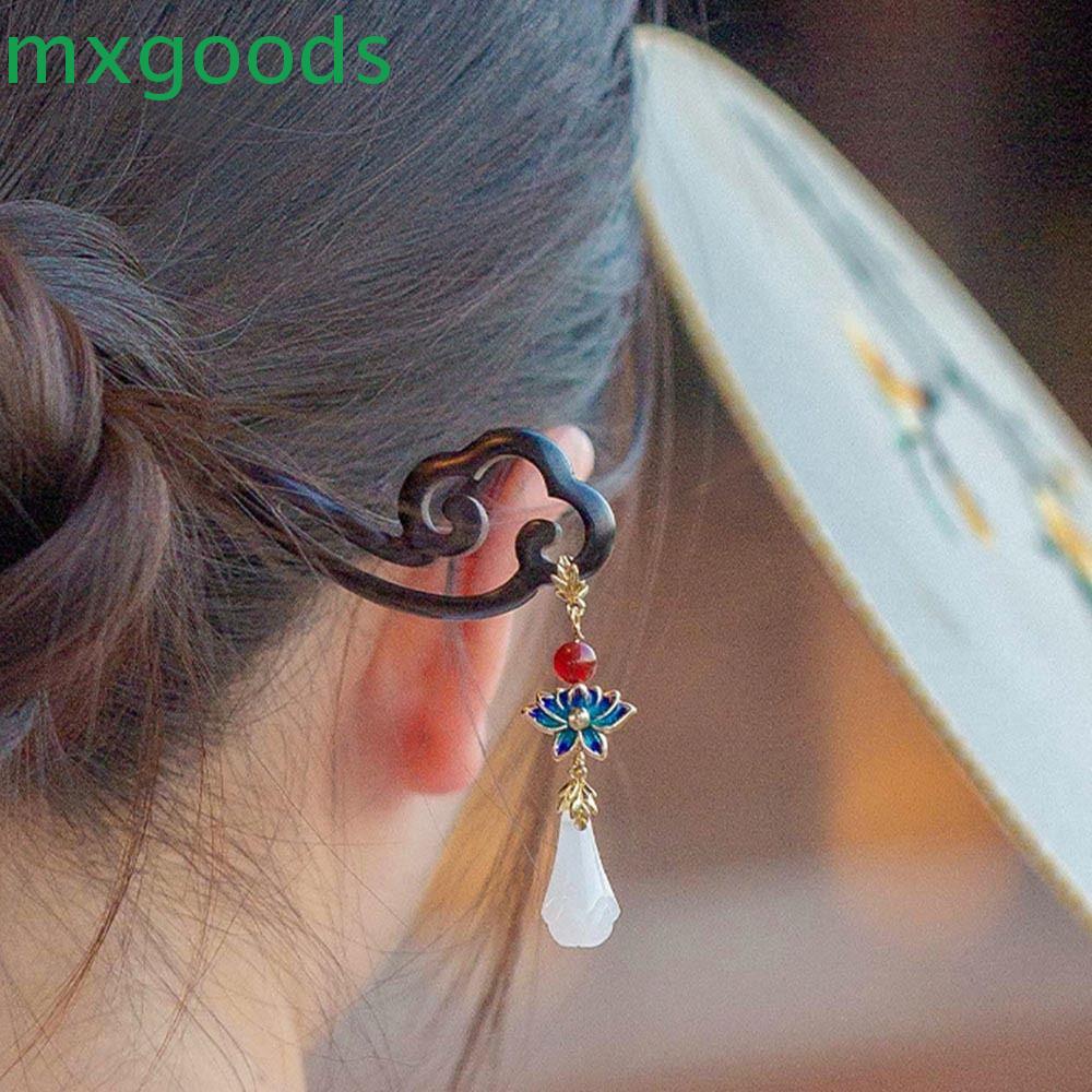 Trâm Cài Tóc Bằng Gỗ Phối Tua Rua Hình Đám Mây Phong Cách Trung Hoa Đơn Giản Thời Trang Cho Nữ MXGOODS