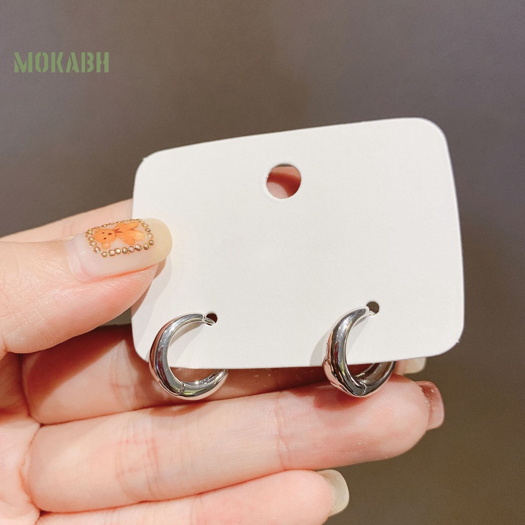 1 Đôi Bông Tai Tròn Mạ Điện Hình Giọt Nước Thời Trang