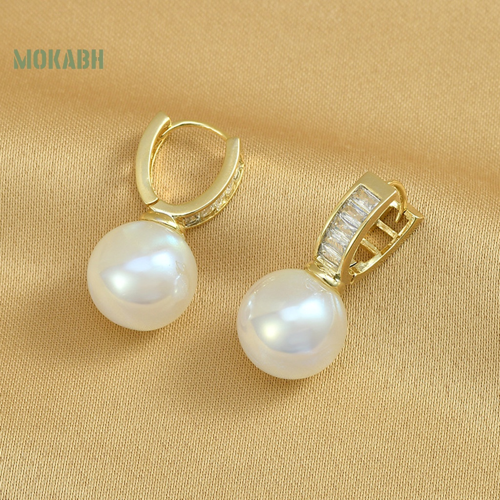 1 Đôi Bông Tai Hình Chữ U Đính Ngọc Trai Giả Phong Cách Pháp Cổ Điển Thời Trang Dành Cho Nữ