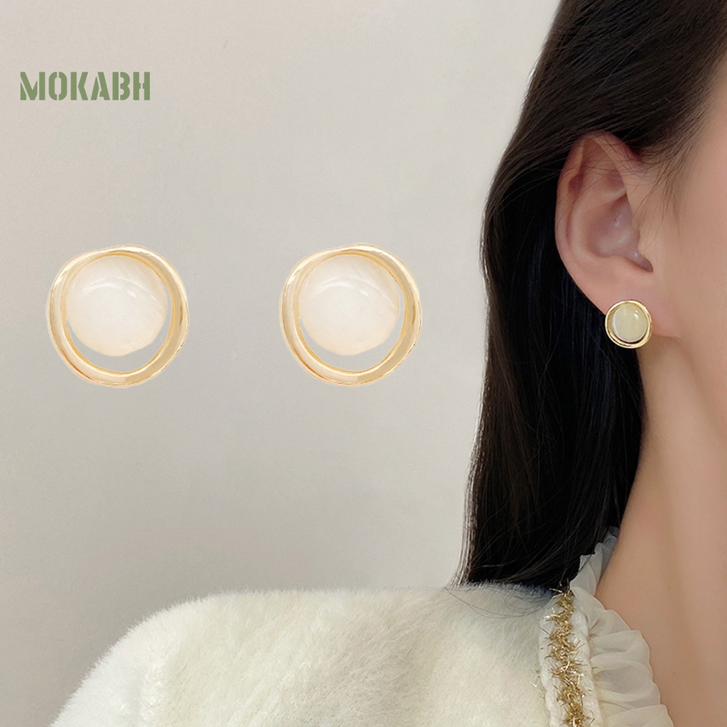 1 Đôi Bông Tai Hình Mắt Mèo Đính Đá Mắt Mèo Lấp Lánh Dành Cho Nữ