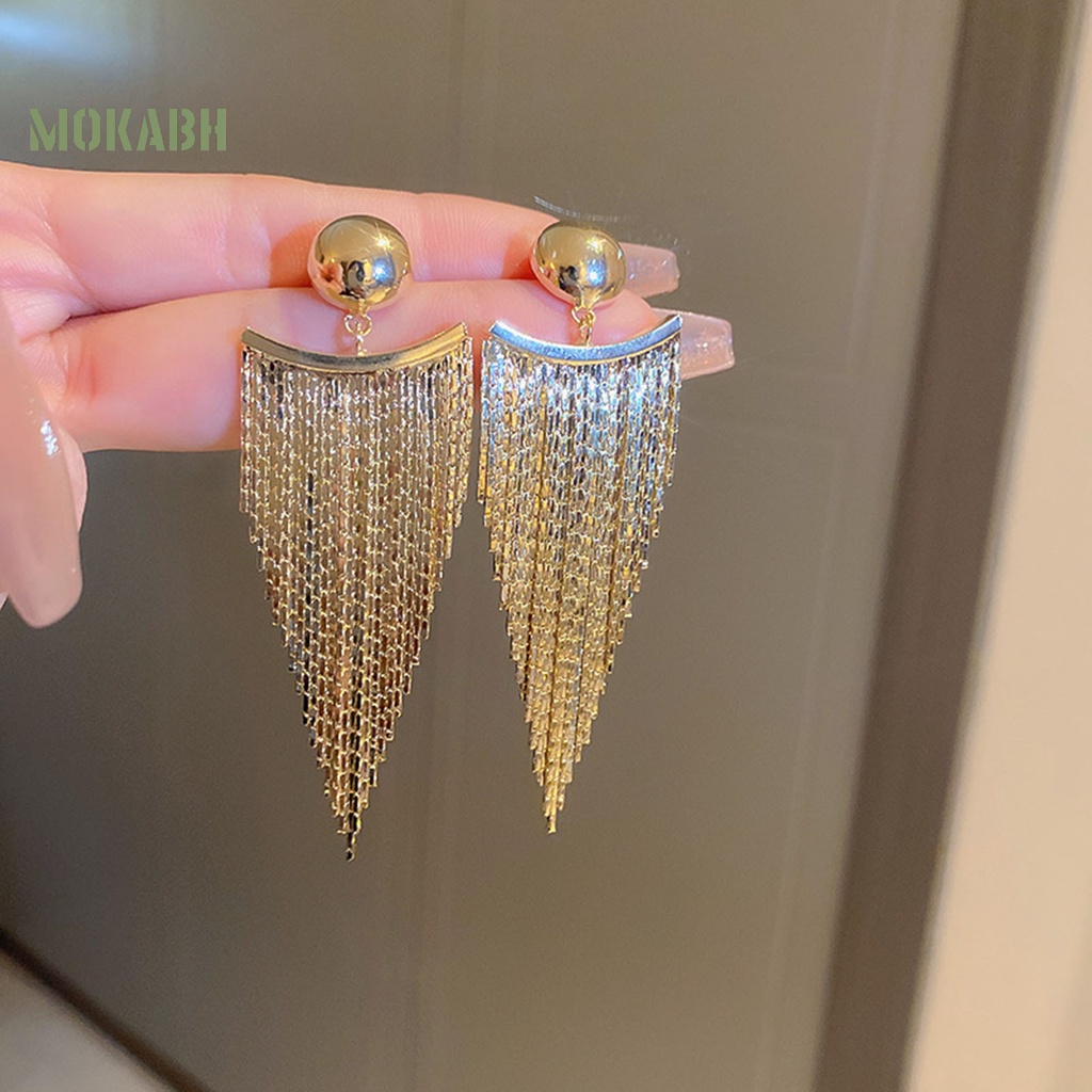 1 Đôi Bông Tai Tua Rua Dáng Dài Sang Trọng Thời Trang