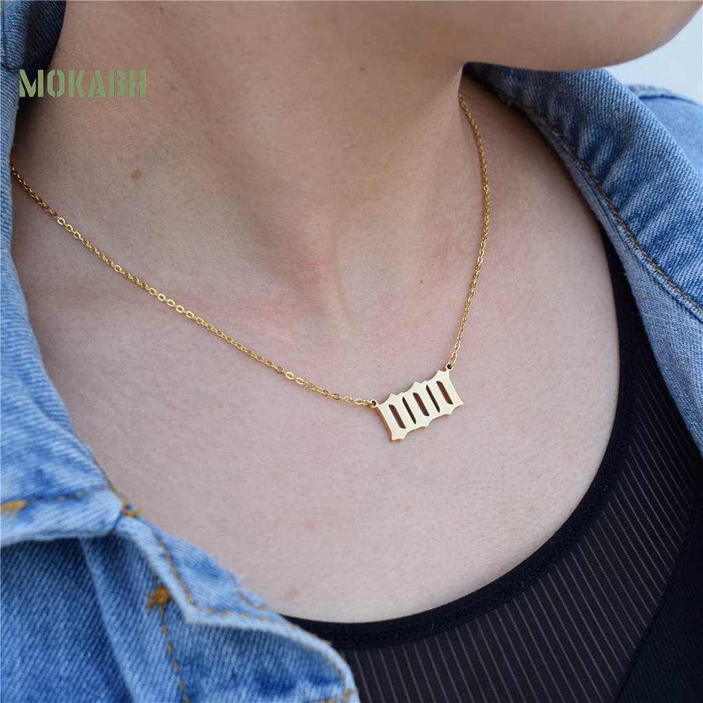 Vòng cổ Bằng Thép Không Gỉ Mặt Số Thời Trang 000 111