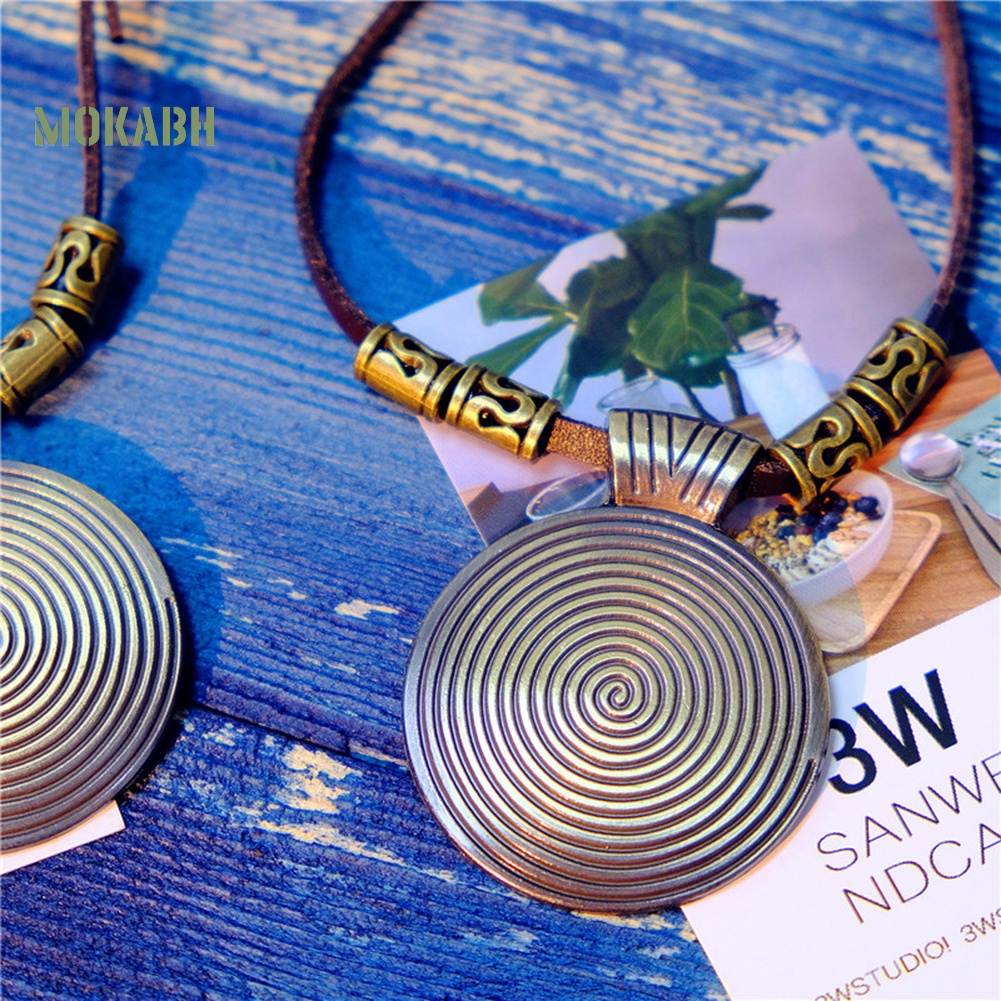 (Hot) Vòng cổ Giả Da ĐíNh Trang Trí HìNh ĐĩA XoắN ỐC