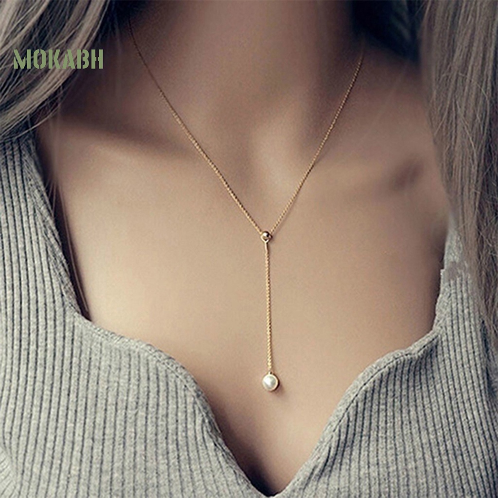 Vòng cổ Ngọc Trai Nhân Tạo Tinh Tế Tùy Chỉnh Thời Trang Cho Nữ