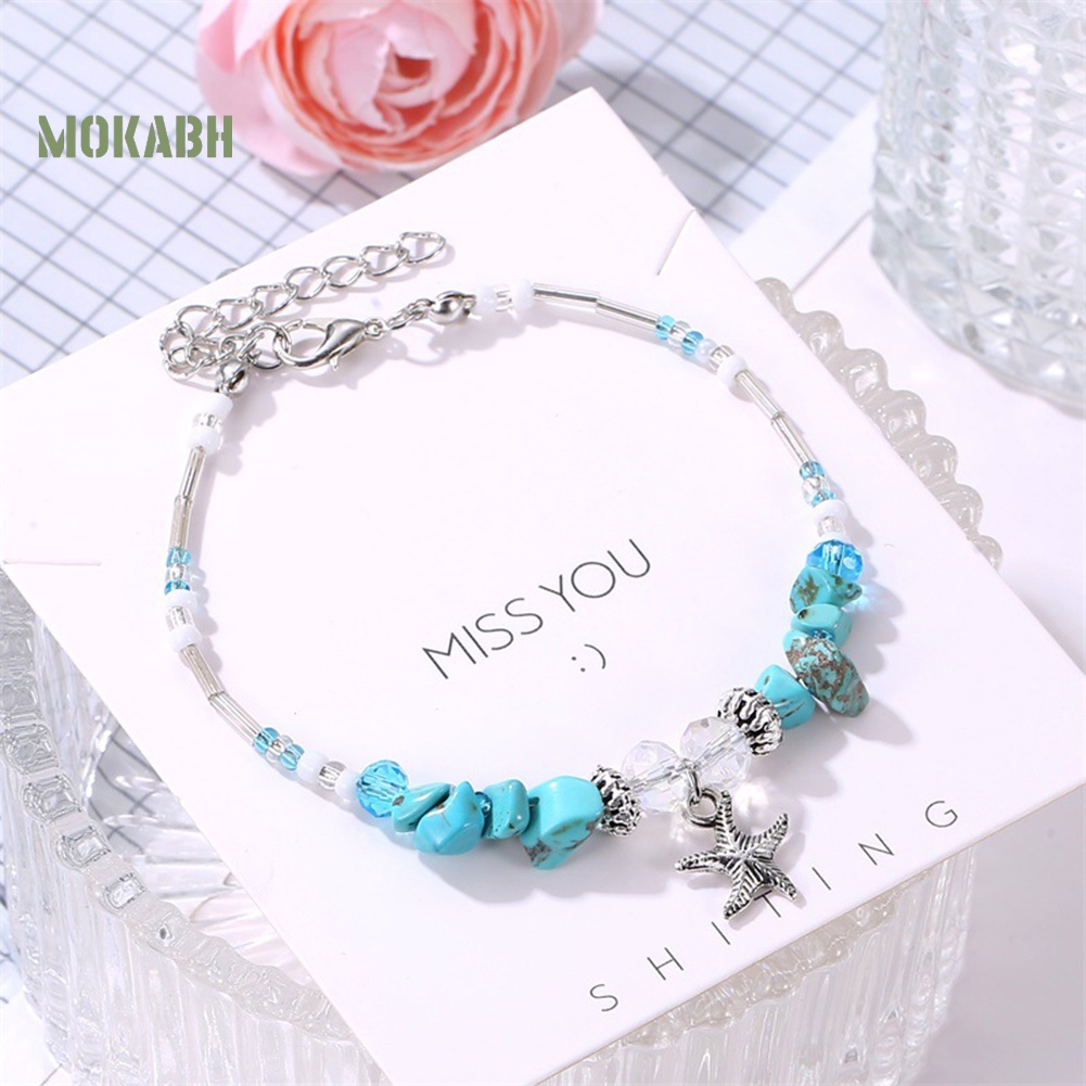 Lắc Chân Đính Hạt Vỏ Sò / Sao Biển Phong Cách Boho Thời Trang Đi Biển Cho Nữ